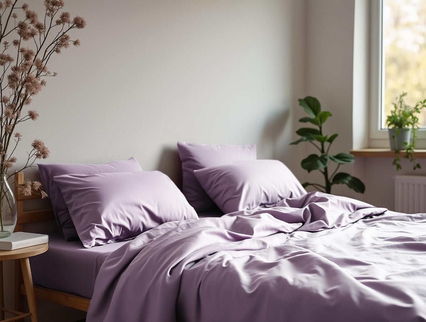 Lilac sateen duvet cover 1 Duvet cover Cotton satin duvet Comforter cover set