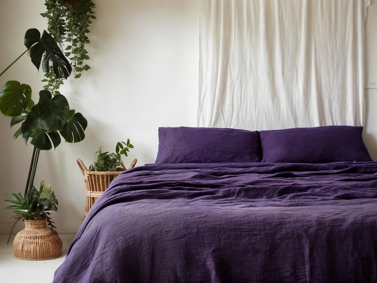 Violet Linen Pillowcase pillowcase King Queen Standard Euro Decoraive Toddler Multiple Sizes