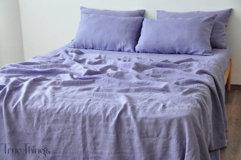 Lavender linen fitted sheet