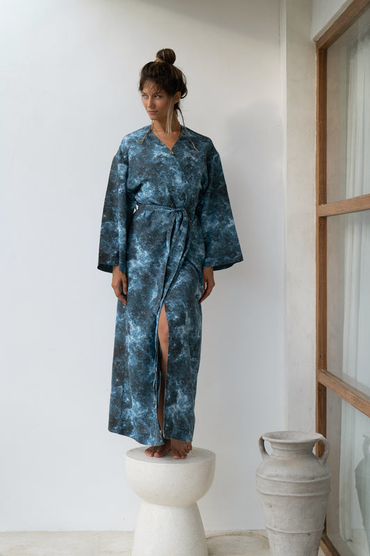 Linen kimono maxi dress Lexa