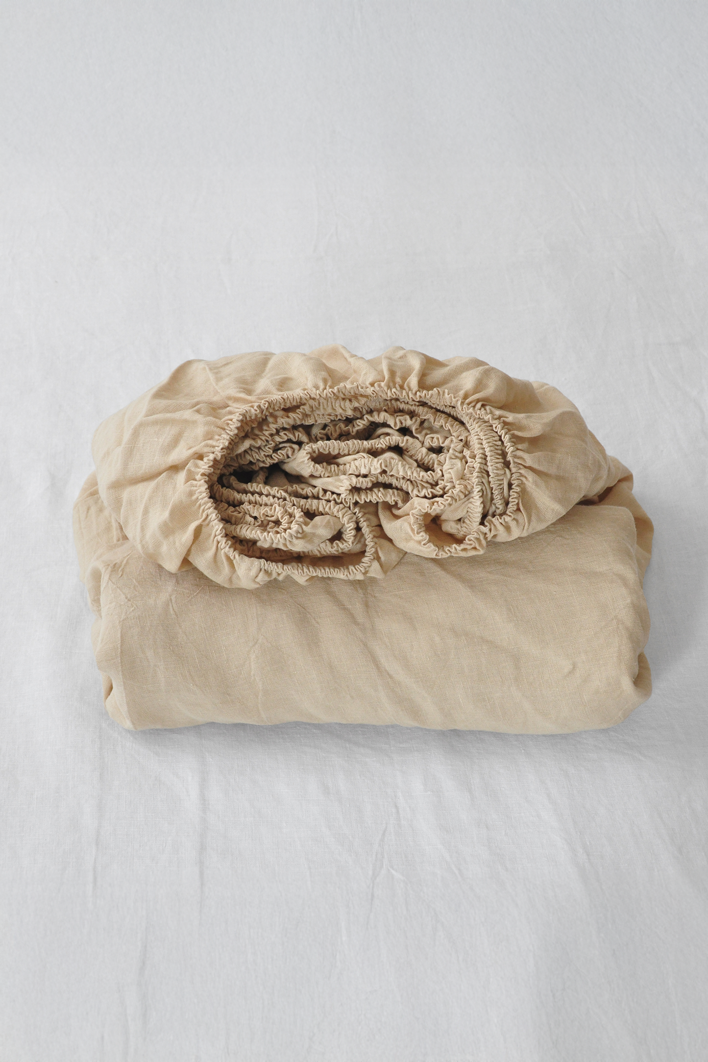 Oat linen fitted sheet