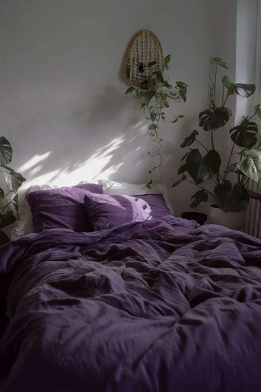 Violet linen Duvet cover