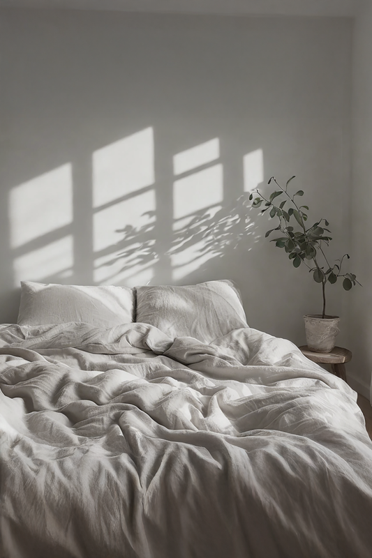Light gray Linen Bedding Set