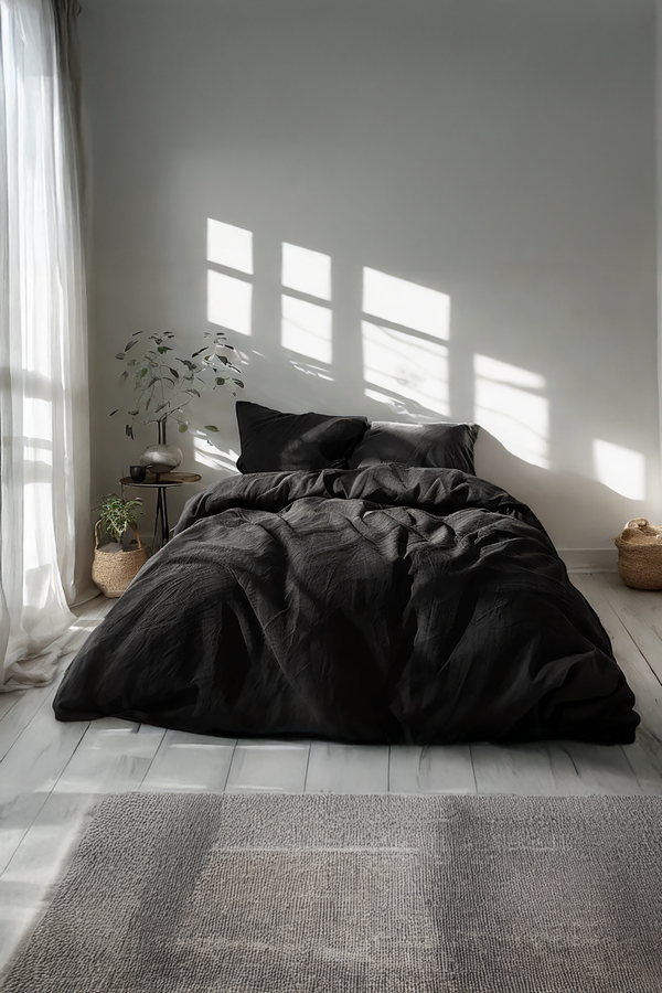 Black linen Duvet cover