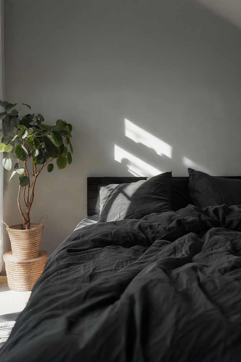 Charcoal Linen Bedding Set
