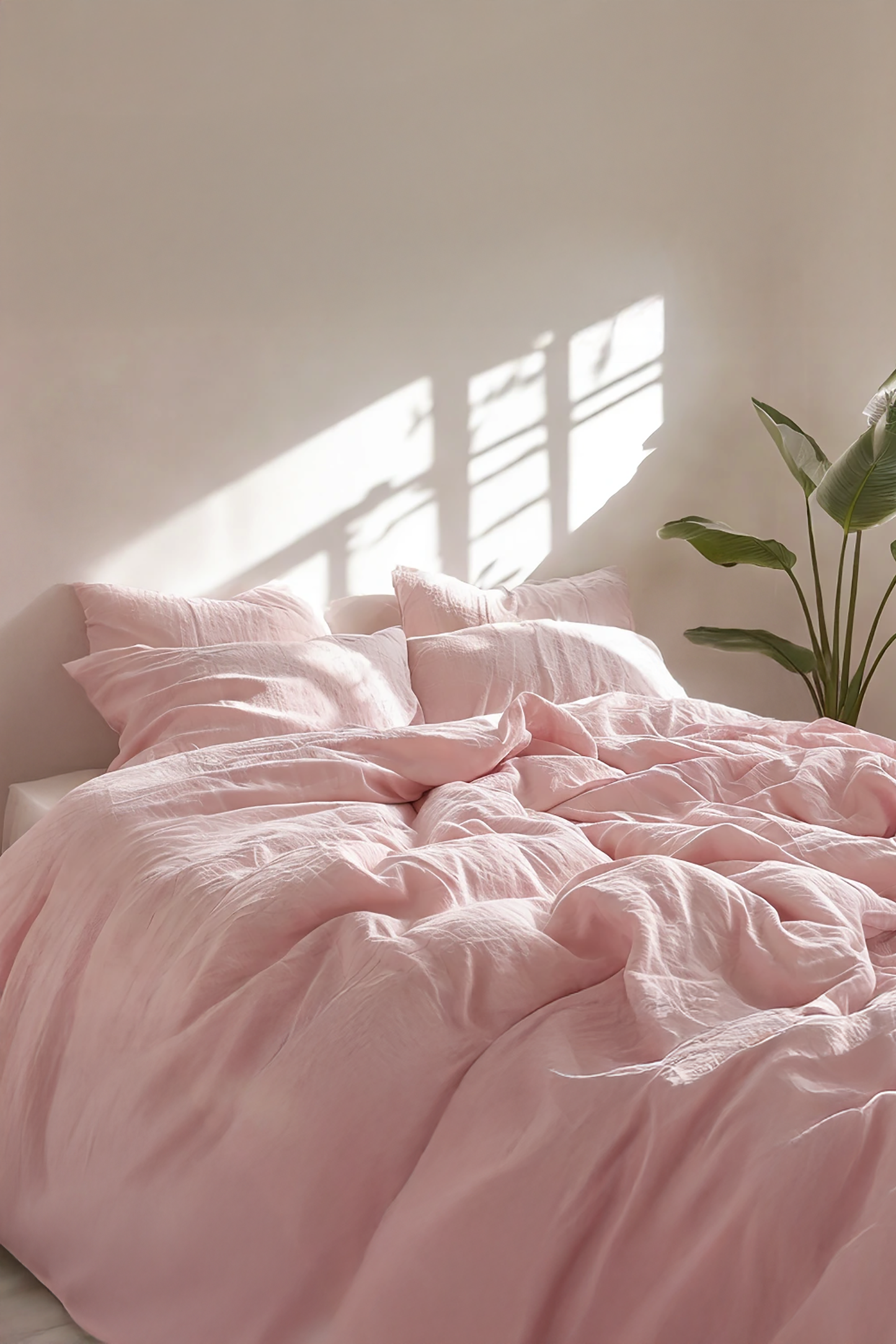 Pastel pink Linen Bedding Set