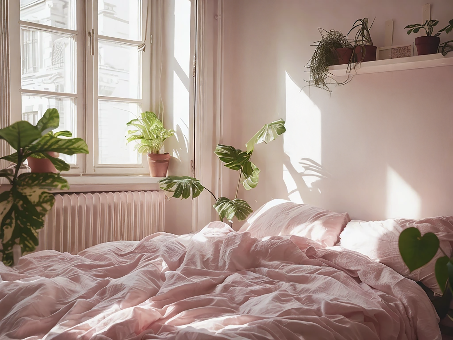 Pastel pink linen Duvet cover