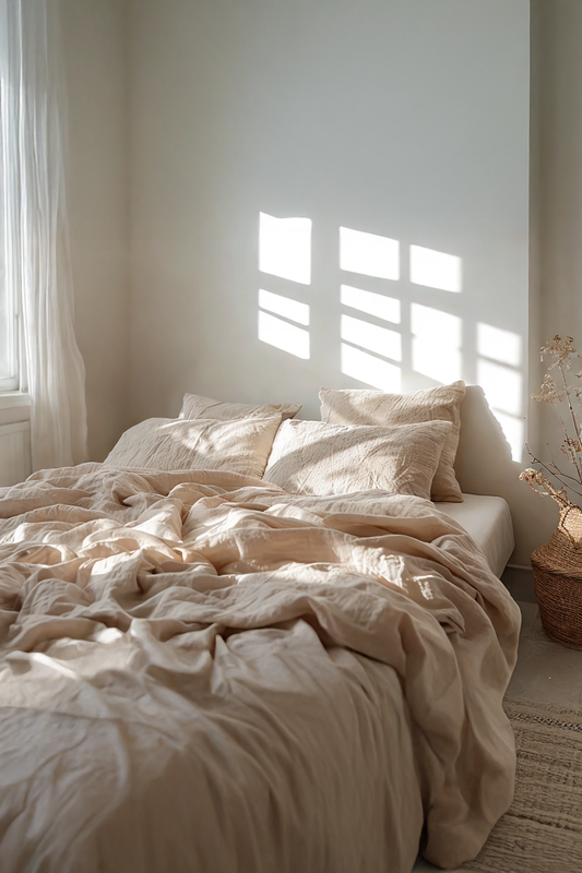 Caramel Linen Bedding Set