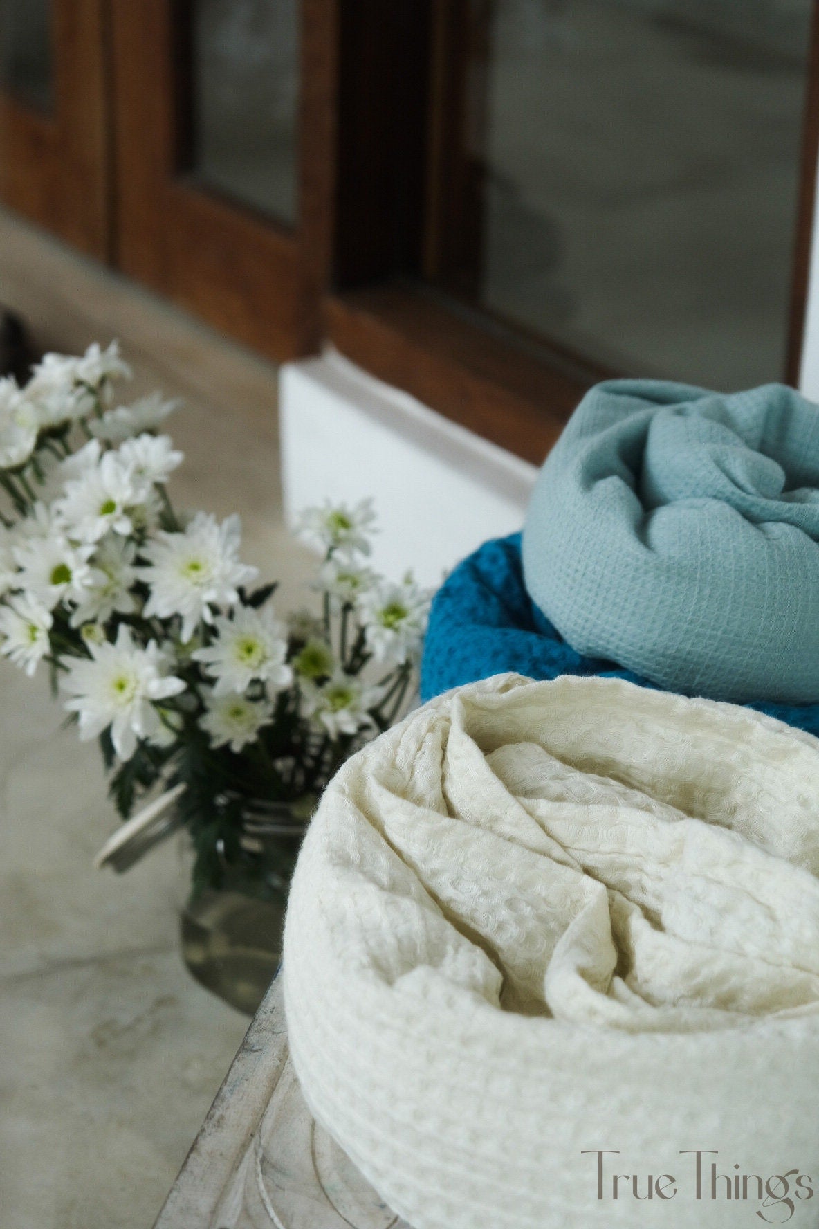 25 colors waffle linen bath towels