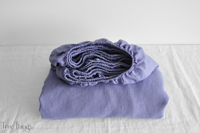 Lavender linen fitted sheet