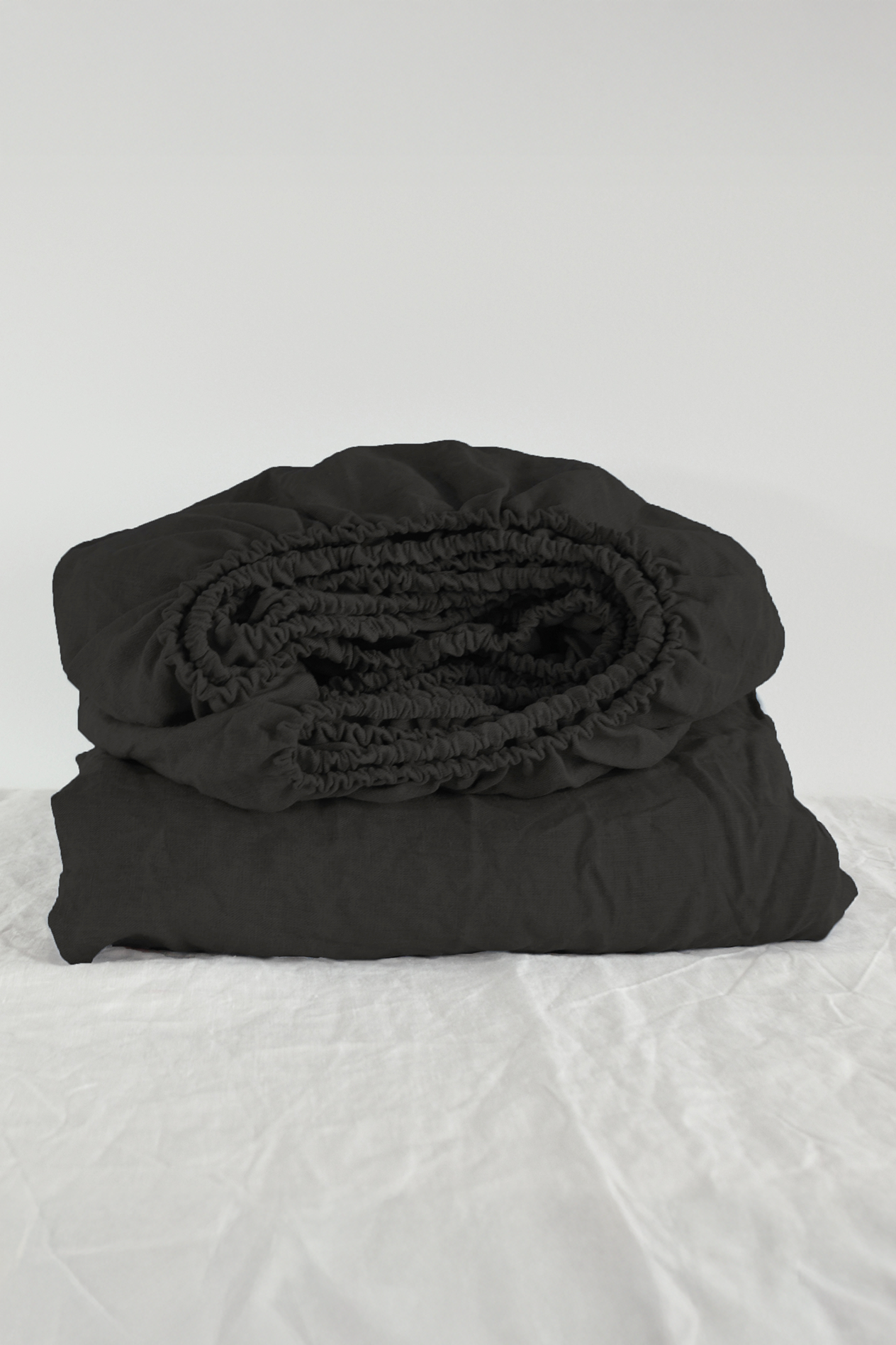 Black linen fitted sheet