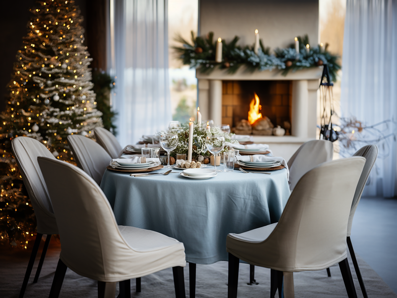 Christmas Ice linen tablecloth