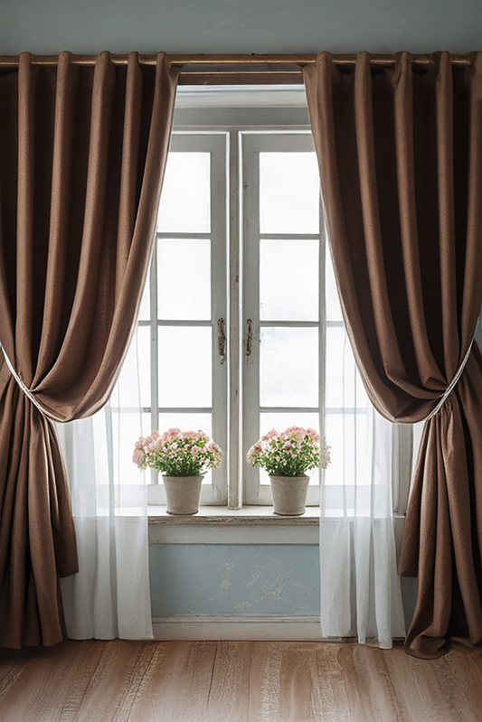 Ginger linen curtain