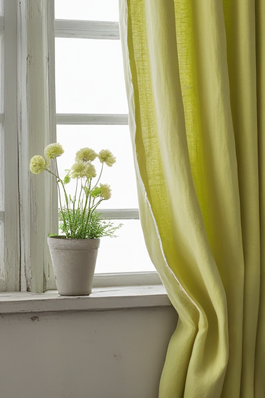 Lemon linen curtain