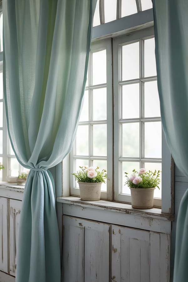 Sea linen curtain