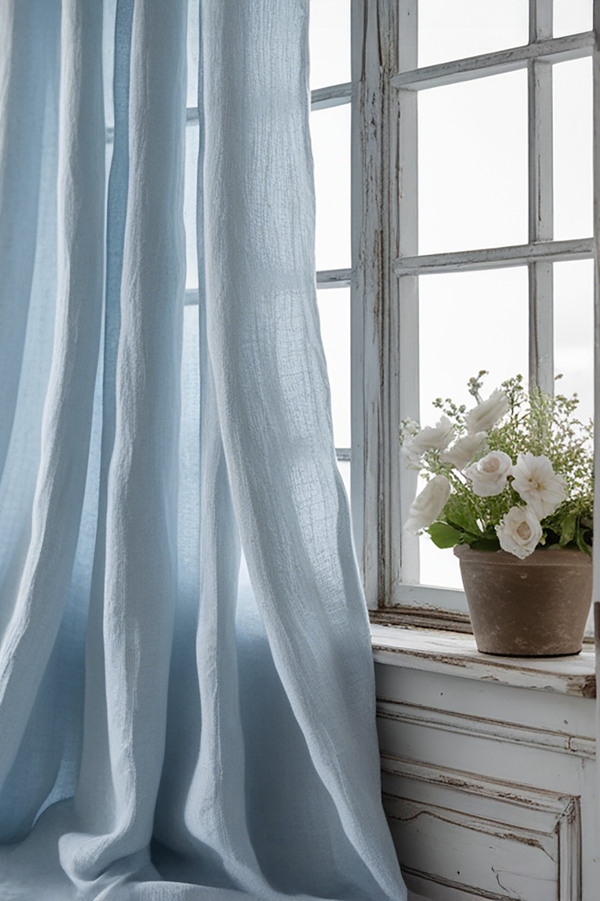 Ice linen curtain