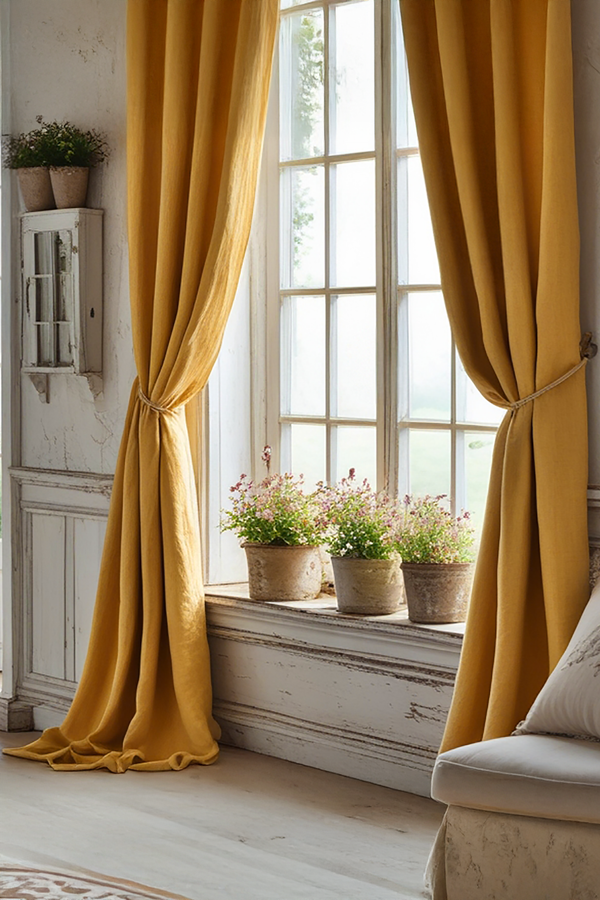 Marigold linen curtain