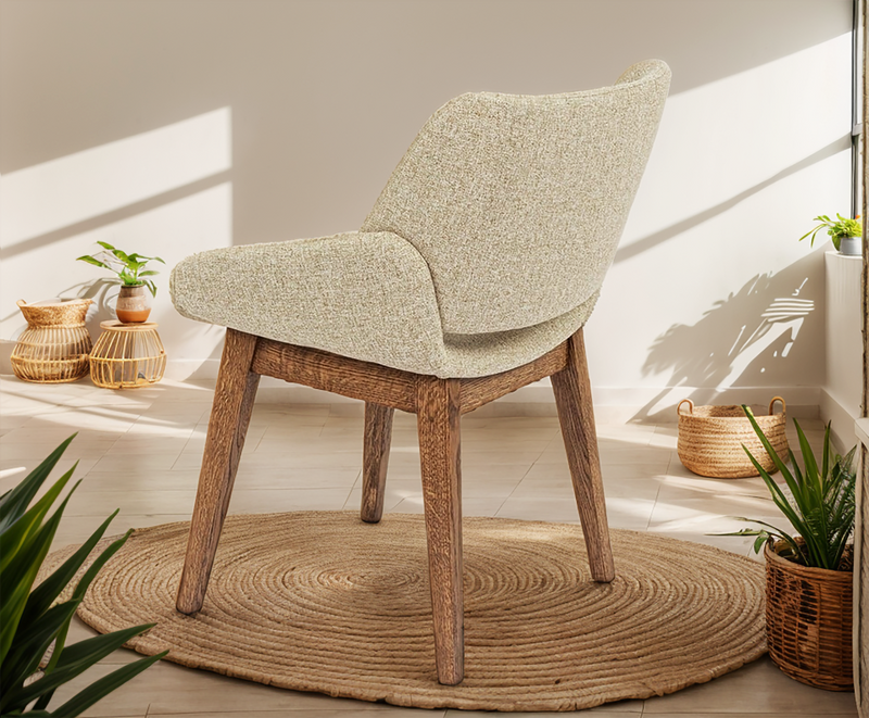 Natural Wooden Chair with Soft upholstery