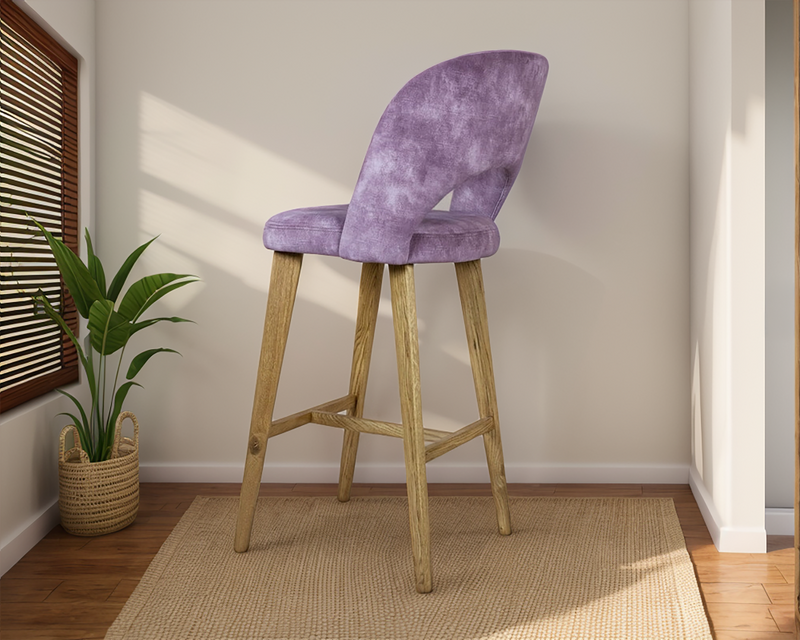 Natural Oak Counter-height chair with soft upholstery