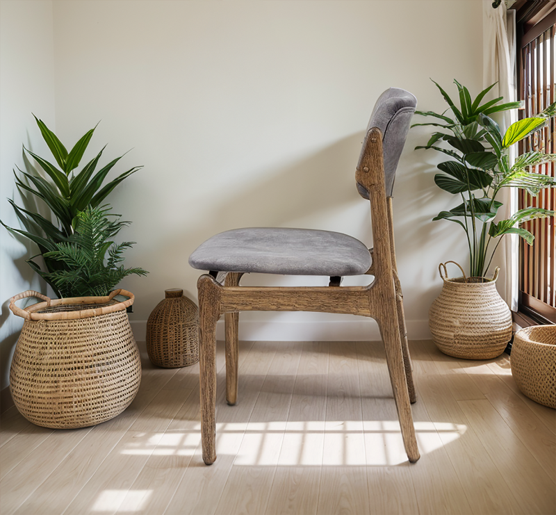 Natural Oak Wooden Chair with Soft upholstery