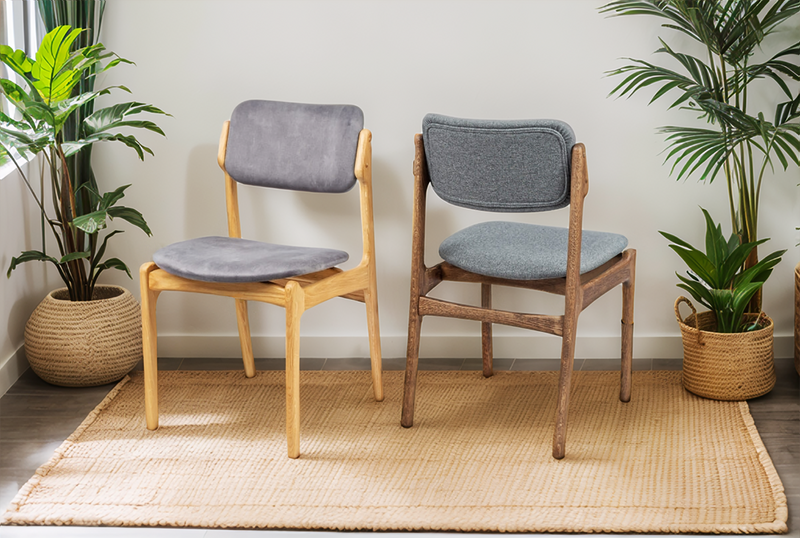Natural Oak Wooden Chair with Soft upholstery