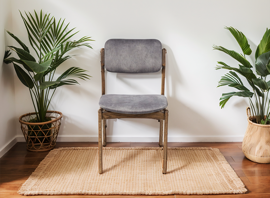Natural Oak Wooden Chair with Soft upholstery