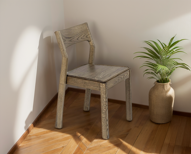 Natural Oak Wooden Chair with Soft upholstery