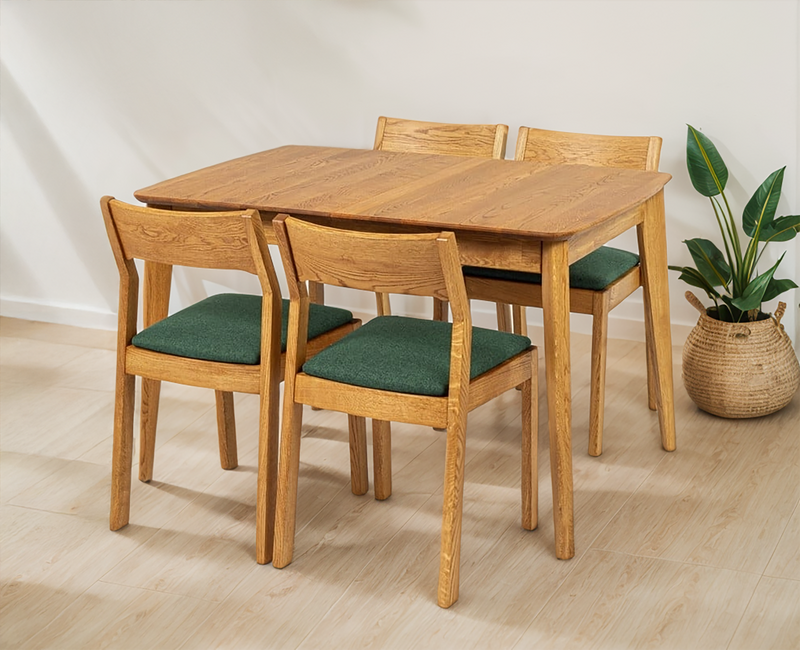 Natural Oak Wooden Chair with Soft upholstery