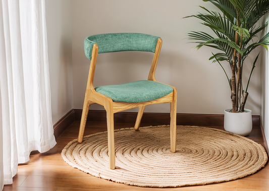 Natural Oak Wooden Chair with Soft upholstery