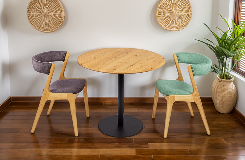Natural Oak Wooden Chair with Soft upholstery