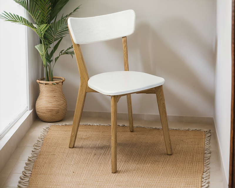 Natural Oak Wooden Chair with Soft upholstery