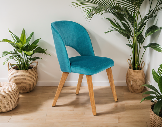 Natural Oak chair with soft upholstery
