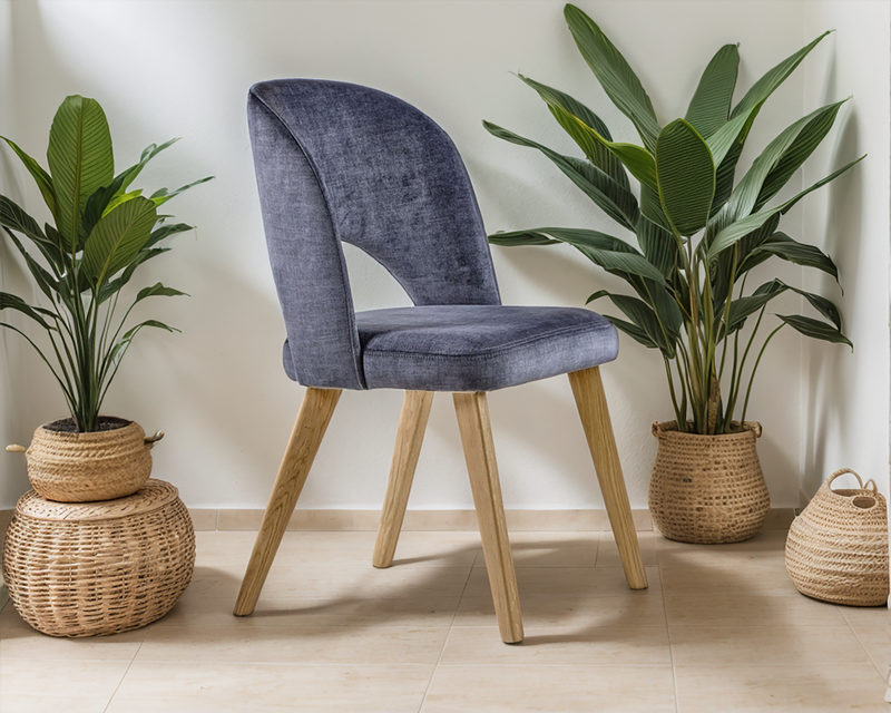 Natural Oak chair with soft upholstery