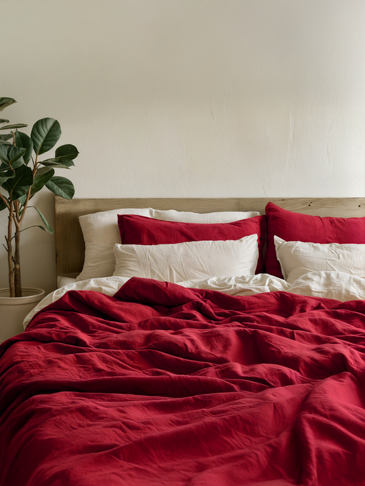 Marsala Linen Coverlet