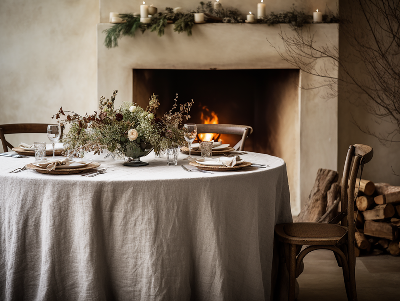 Christmas Sand linen tablecloth