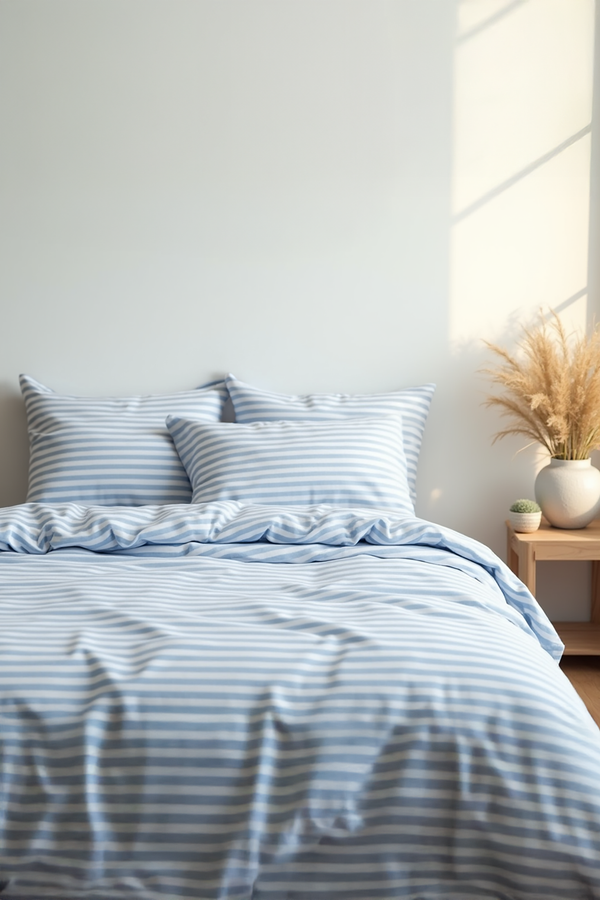 Blue Stripe Cotton Bedding Set