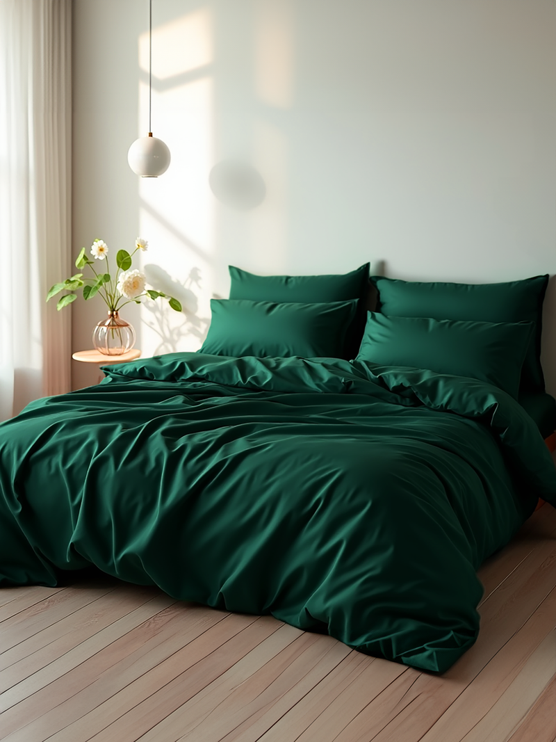 Emerald sateen duvet cover