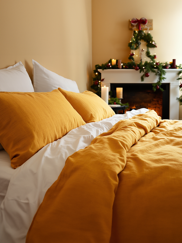 Christmas linen Marigold pillowcase