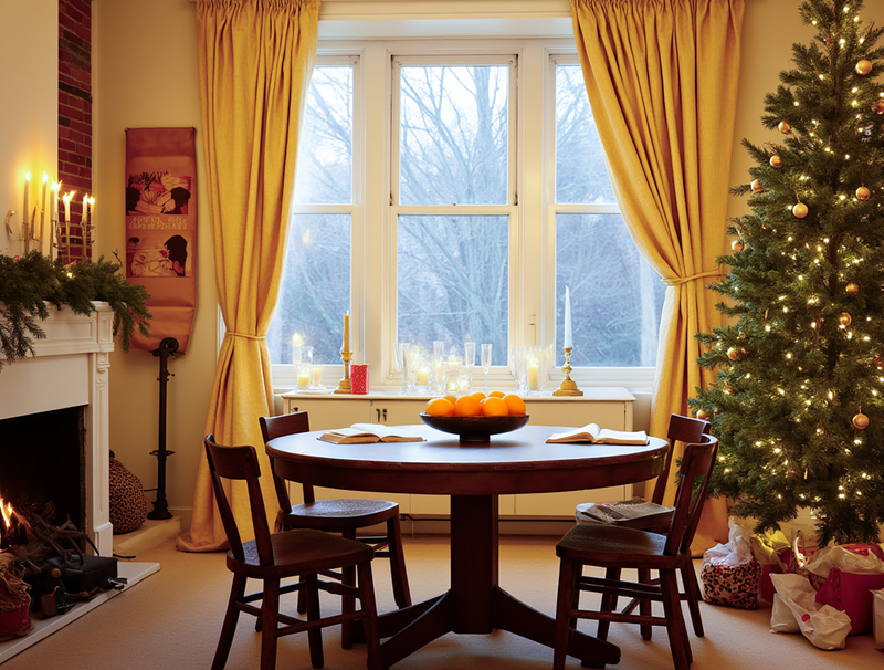 Christmas Marigold linen curtains