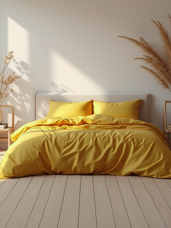 Turmeric satin bedding set