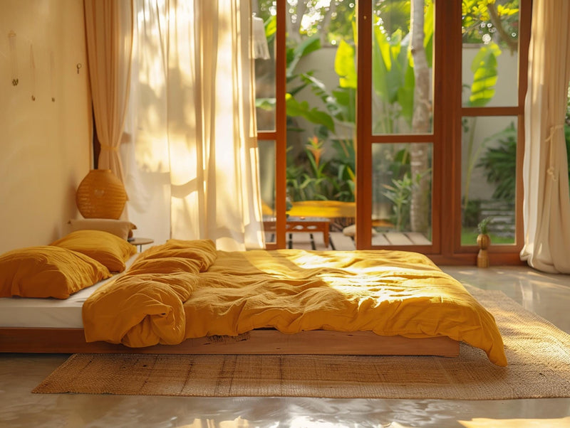 Marigold soft medium weight linen pillowcase Set of 2 stonewashed linen envelope pillow covers King Queen Standard Square pillow sham