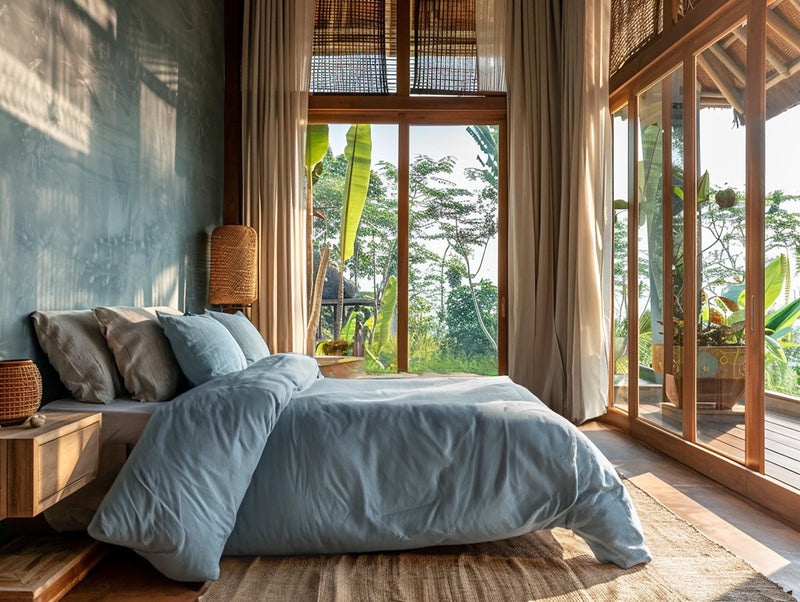 Ice soft medium weight linen bedding set duvet cover 2 pillowcases Rustic stonewashed linen comforter cover zipper King Queen duvet