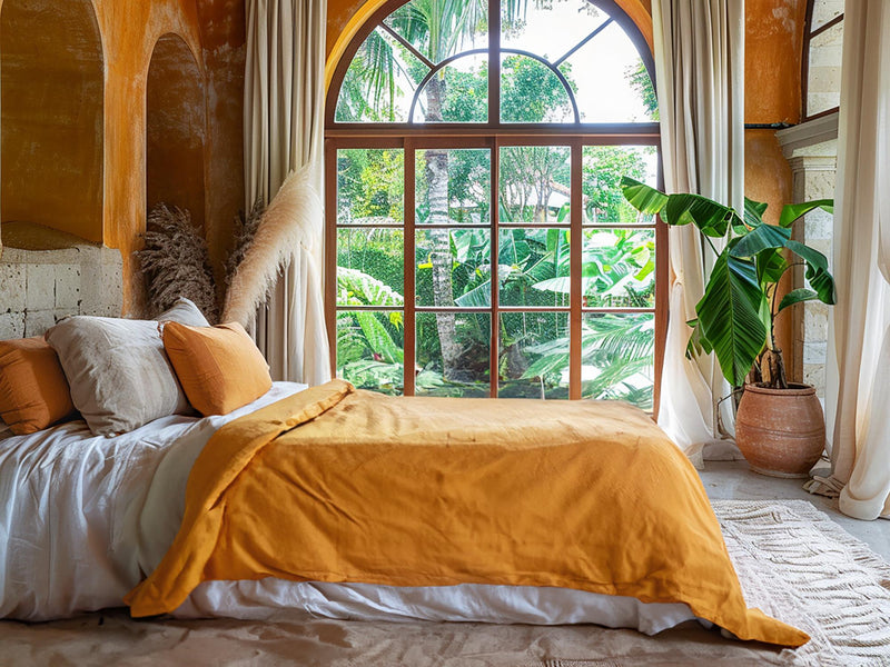 Marigold soft medium weight linen pillowcase Set of 2 stonewashed linen envelope pillow covers King Queen Standard Square pillow sham