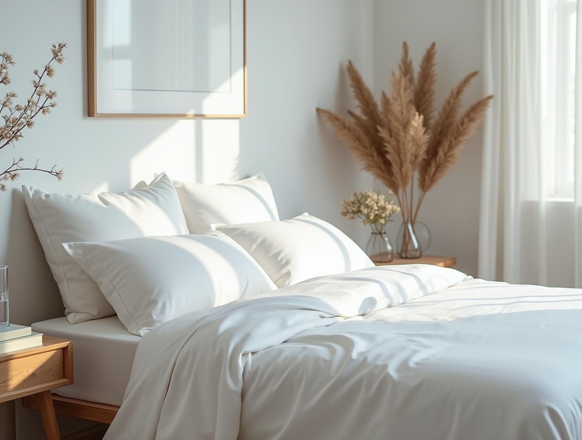 White satin bedding set