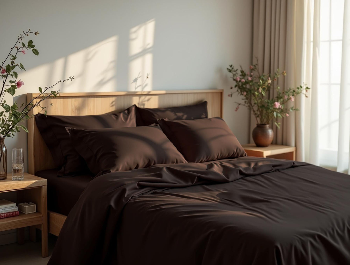 Dark chocolate sateen duvet cover 1 Duvet cover Cotton satin duvet Comforter cover set