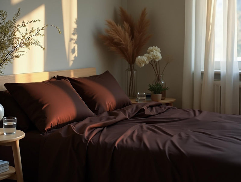 Dark chocolate sateen duvet cover 1 Duvet cover Cotton satin duvet Comforter cover set
