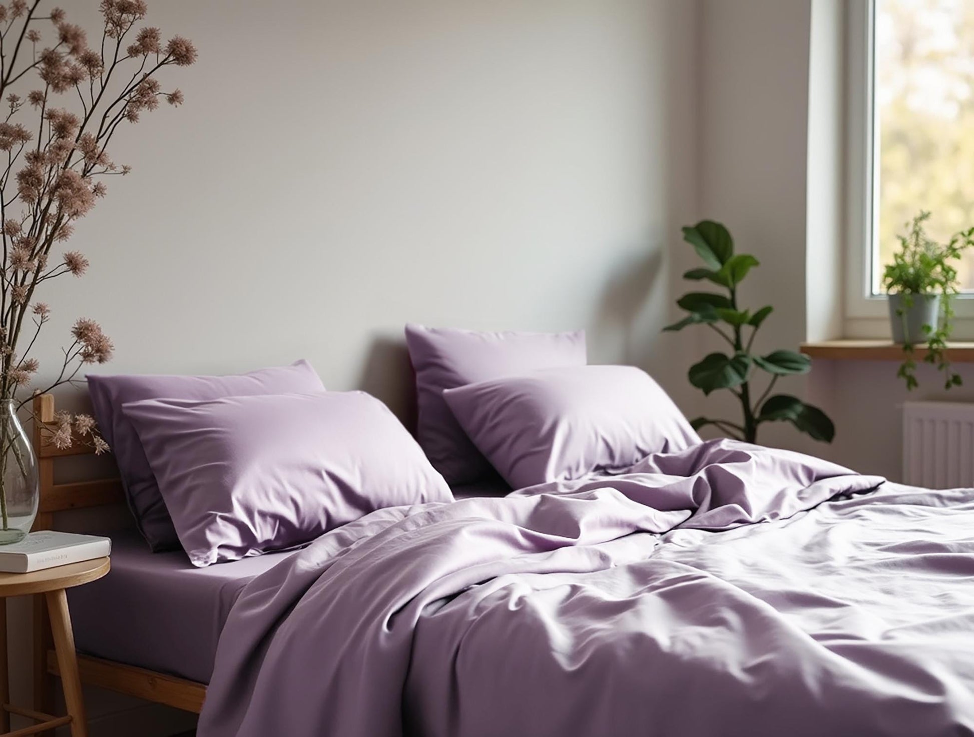 Lilac sateen duvet cover 1 Duvet cover Cotton satin duvet Comforter cover set