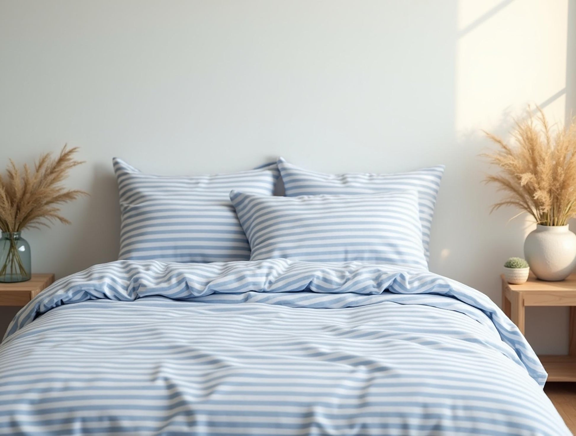 Blue Stripe Cotton Bedding Set