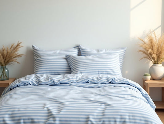 Blue Stripe Cotton 1 Duvet cover Checkered Comforter cover set Cozy Bedroom Decor Cotton duvet