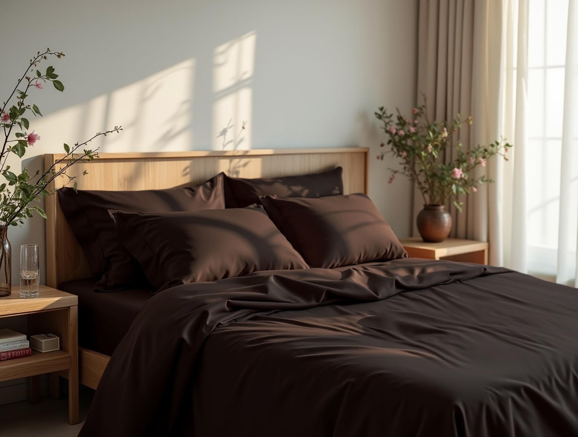 Dark chocolate bedding set